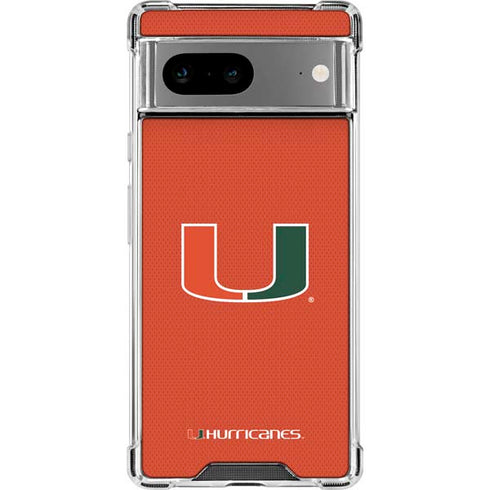 University of Miami Hurricanes Jersey Google Pixel 8a Clear Case